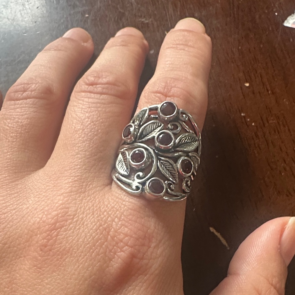 925 Garnet Ring - image 1